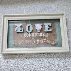 Midwood Brands Distressed Love Conquers All Rustic Picture Frame Cottegecore
